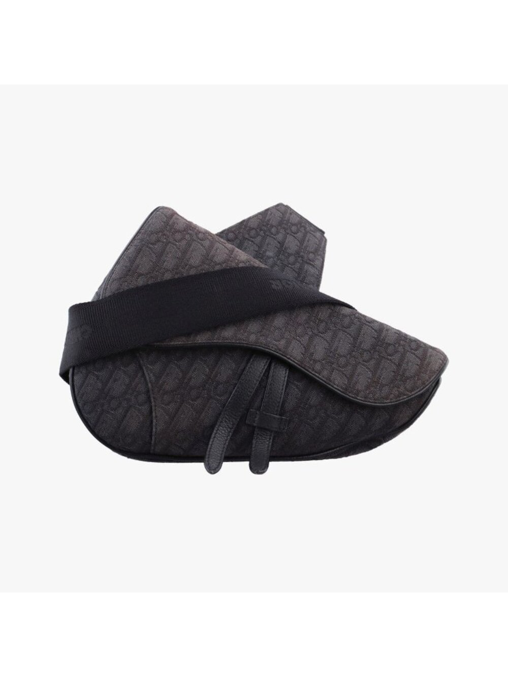Dior Saddle Black Jacquard Leather Shoulder Bag